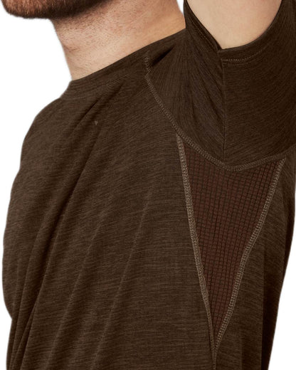 Demitasse Brown Coloured Seeland Active Short Sleeve T-Shirt on White background 