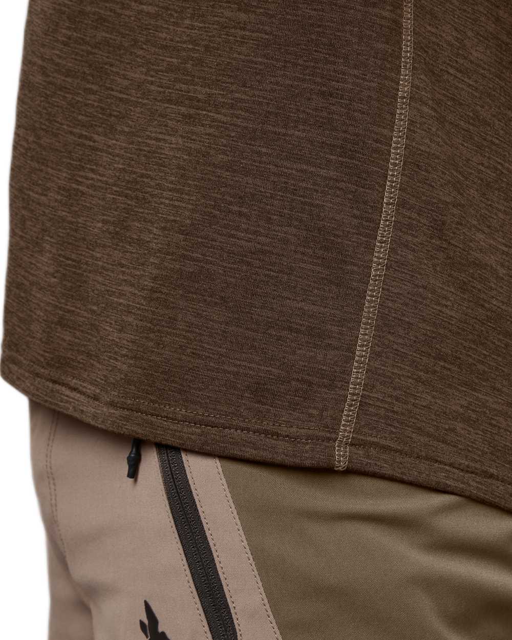 Demitasse Brown Coloured Seeland Active Short Sleeve T-Shirt on White background 