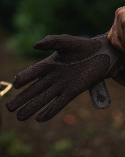 Chocolate Torte Coloured Seeland Aim Shooting Gloves on outdoor background 