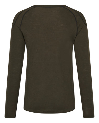 Pine Green coloured Seeland Apex One Hundred Long Sleeve T-Shirt on white background 