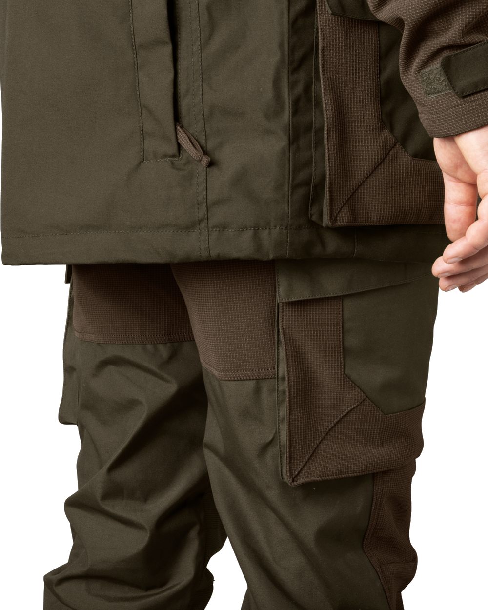 Pine Green Coloured Seeland Arden Trousers on white background 