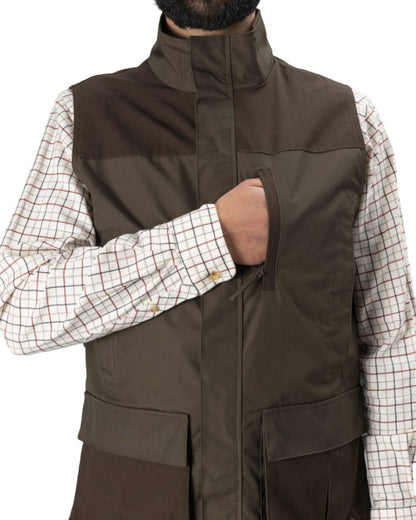 Pine Green Coloured Seeland Arden Waistcoat on white background 