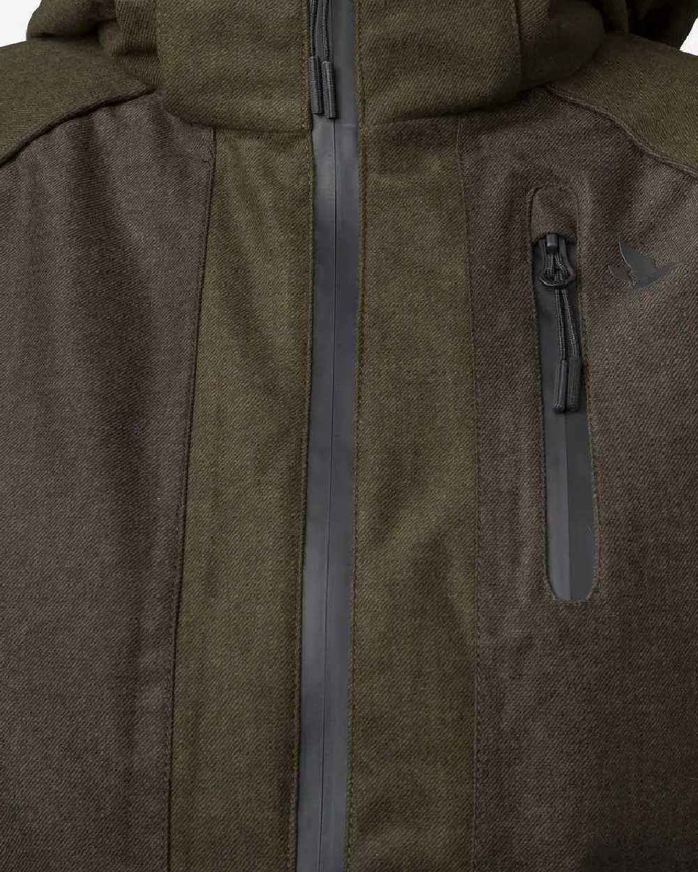 Pine Green Demitasse Brown Coloured Seeland Avail Aya Insulated Jacket on white background 