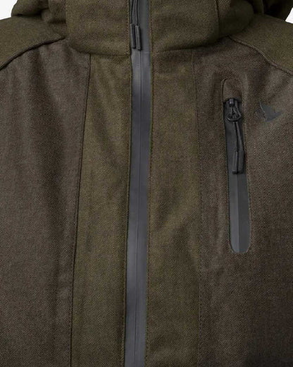 Pine Green Demitasse Brown Coloured Seeland Avail Aya Insulated Jacket on white background 