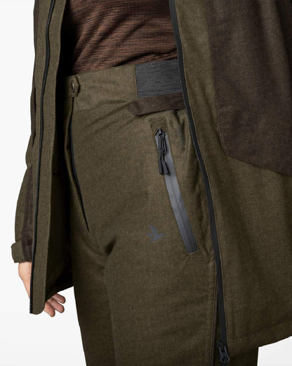 Pine Green Demitasse Brown Coloured Seeland Avail Aya Insulated Trousers on white background 