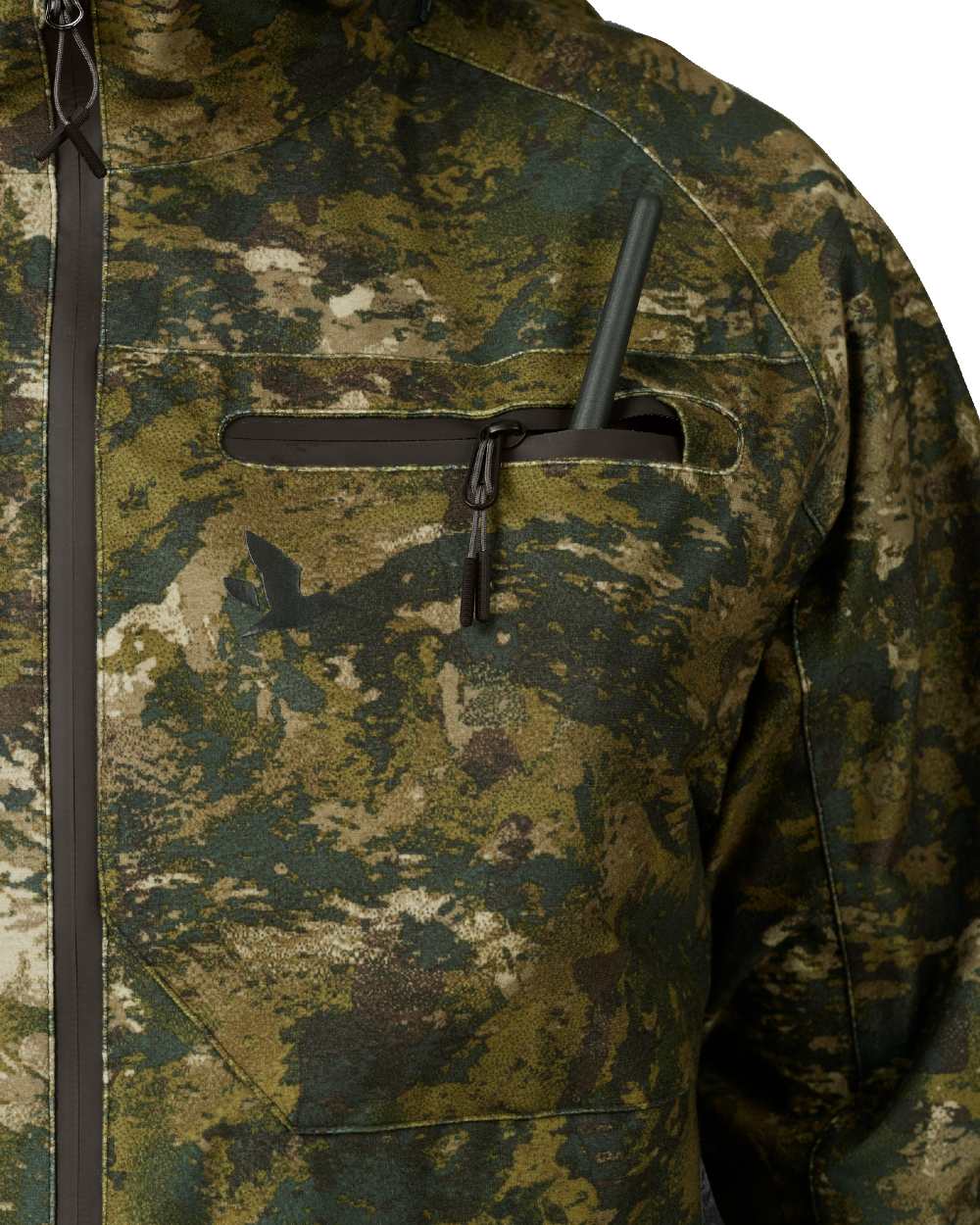 InVis Green Coloured Seeland Avail Camo Jacket on white background 