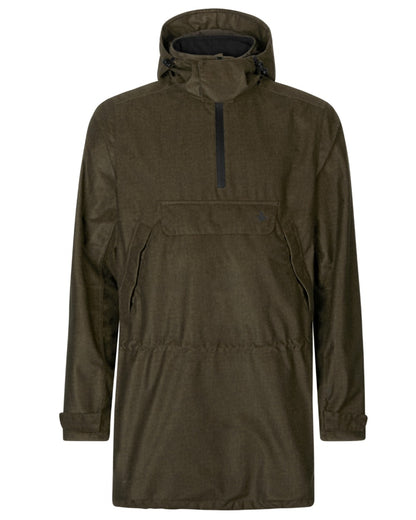 Pine Green Melange Coloured Seeland Avail Smock on White background 