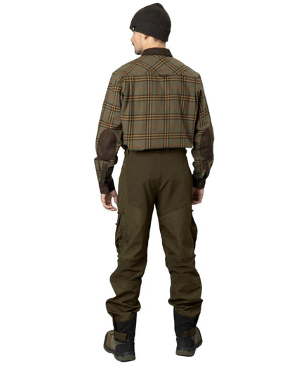 Grape Leaf Terracotta Check Coloured Seeland Banff Shirt on white background 