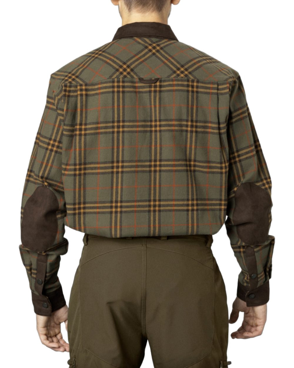 Grape Leaf Terracotta Check Coloured Seeland Banff Shirt on white background 