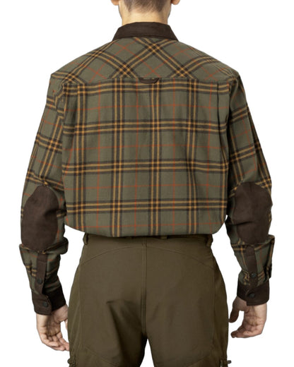 Grape Leaf Terracotta Check Coloured Seeland Banff Shirt on white background 