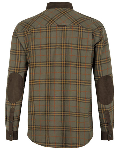 Grape Leaf Terracotta Check Coloured Seeland Banff Shirt on white background 