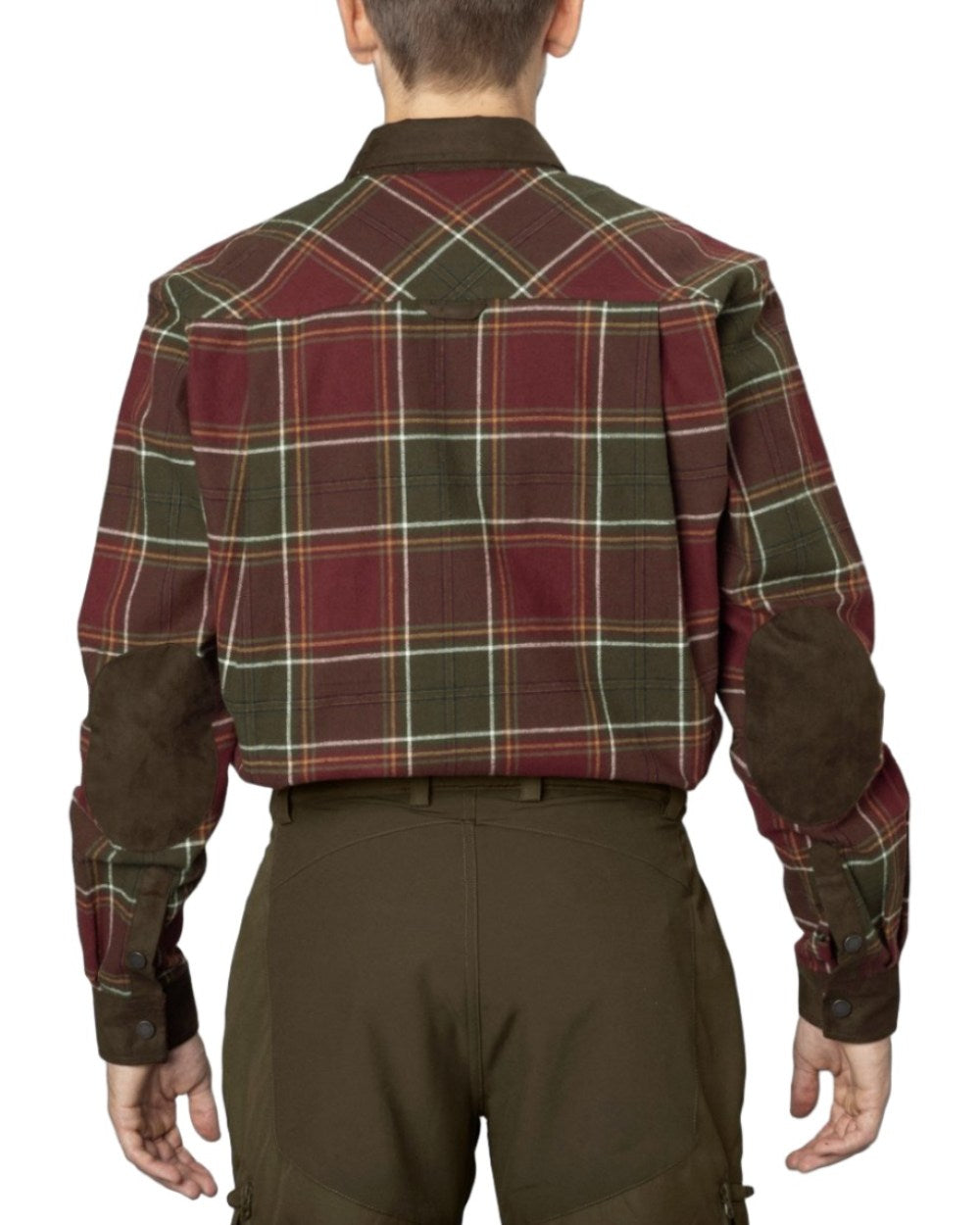 Red Check Coloured Seeland Banff Shirt on white background 