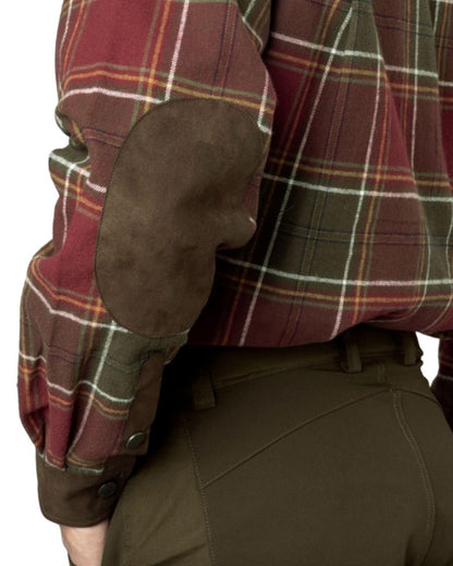 Red Check Coloured Seeland Banff Shirt on white background 