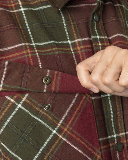 Red Check Coloured Seeland Banff Shirt on white background 
