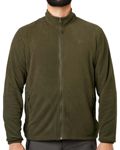 Pine Green Coloured Seeland Benjamin Fleece on white background 