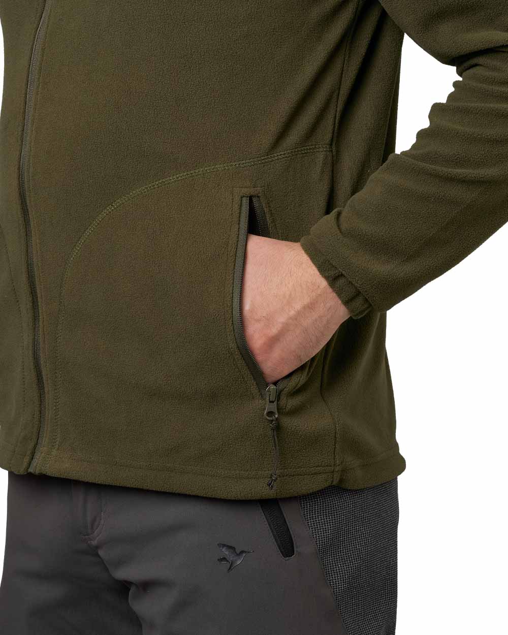 Pine Green Coloured Seeland Benjamin Fleece on white background 