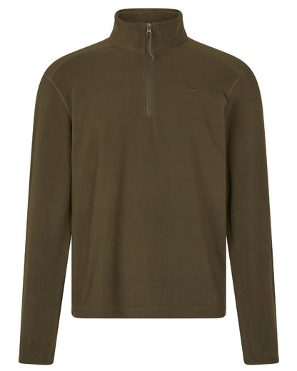 Pine Green Coloured Seeland Benjamin Half Zip Fleece on white background 