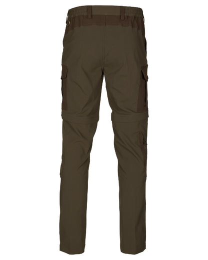 Pine Green Demitasse Brown coloured Seeland Birch Zip-Off Trousers on white background 