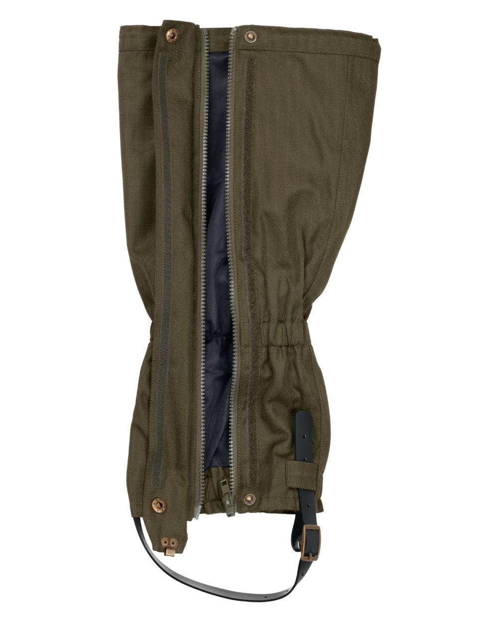Shaded Olive Coloured Seeland Buckthorn Gaiters on White background 