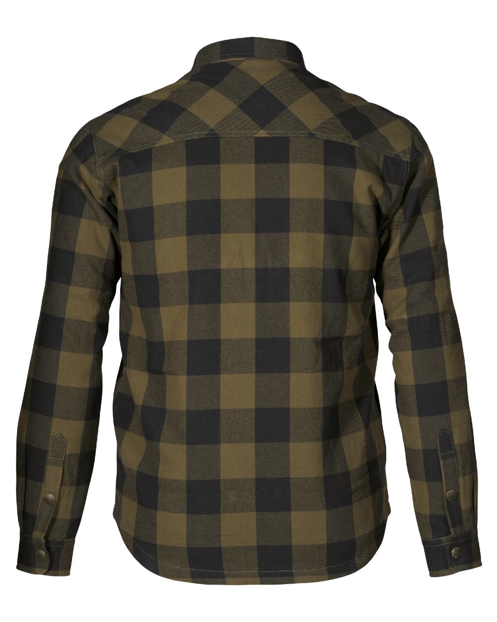 Green Check Coloured Seeland Canada Quilted Shirt on White background 