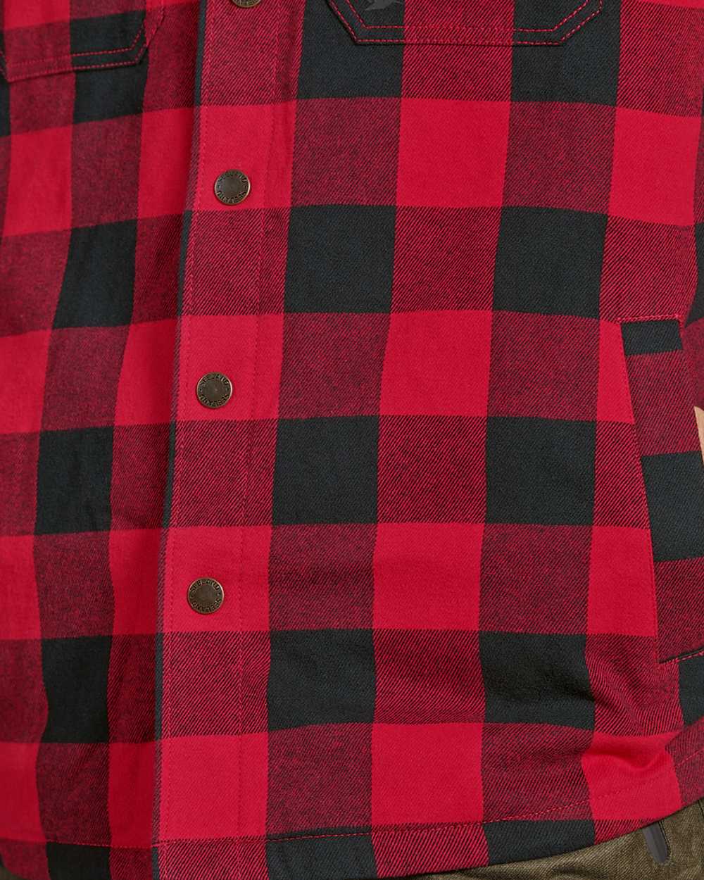 Red Check Coloured Seeland Canada Quilted Shirt on White background 