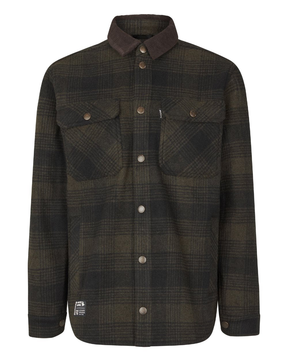 Pine Green Check Coloured Seeland Canada Yukon Shirt on white background 