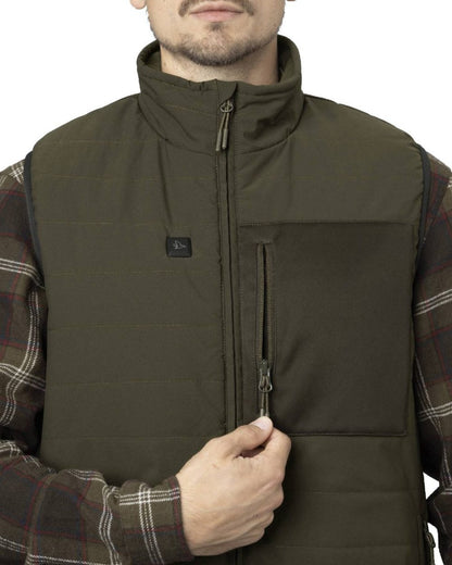 Pine Green Coloured Seeland Celsius Heat Waistcoat on white background 