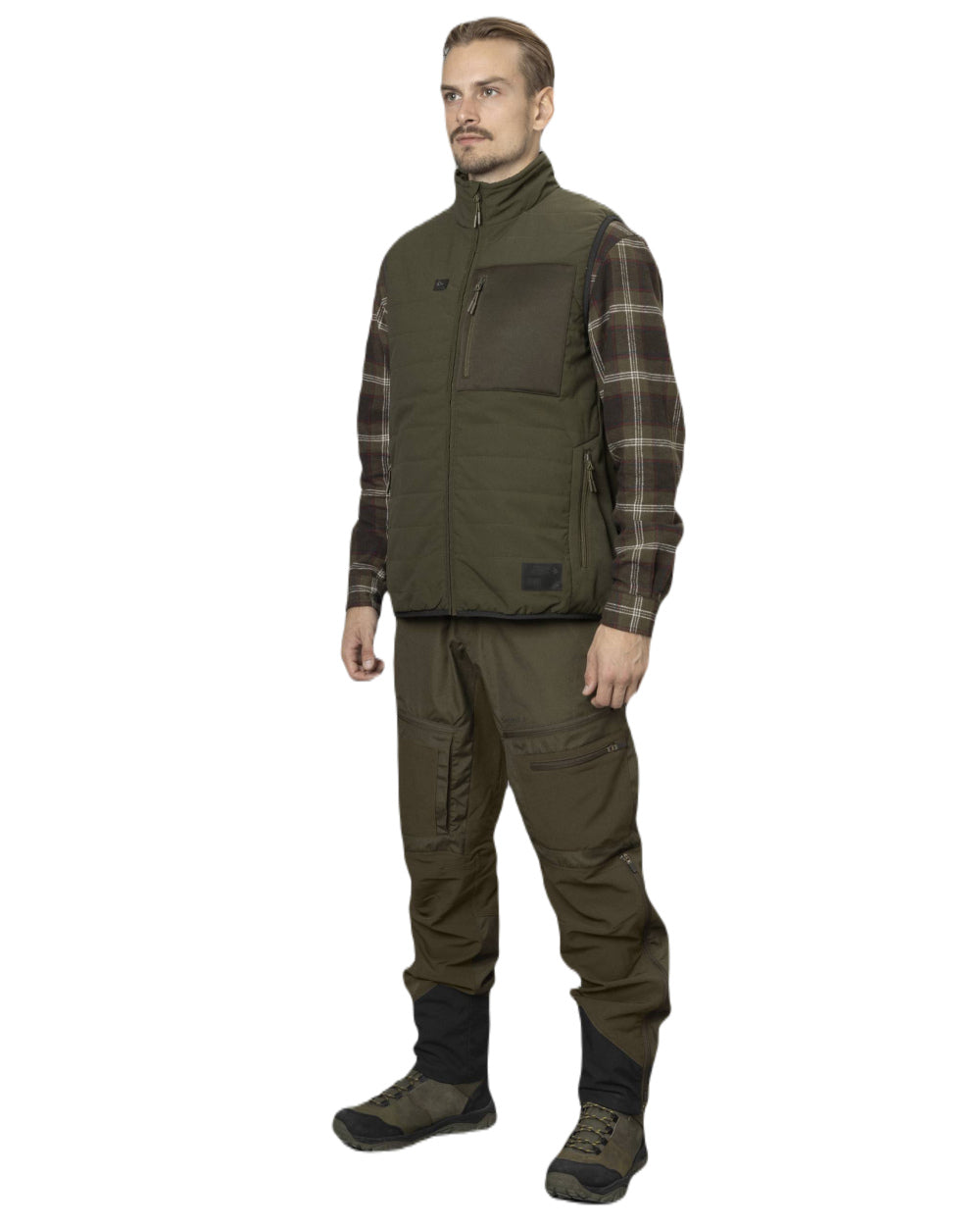 Pine Green Coloured Seeland Celsius Heat Waistcoat on white background 