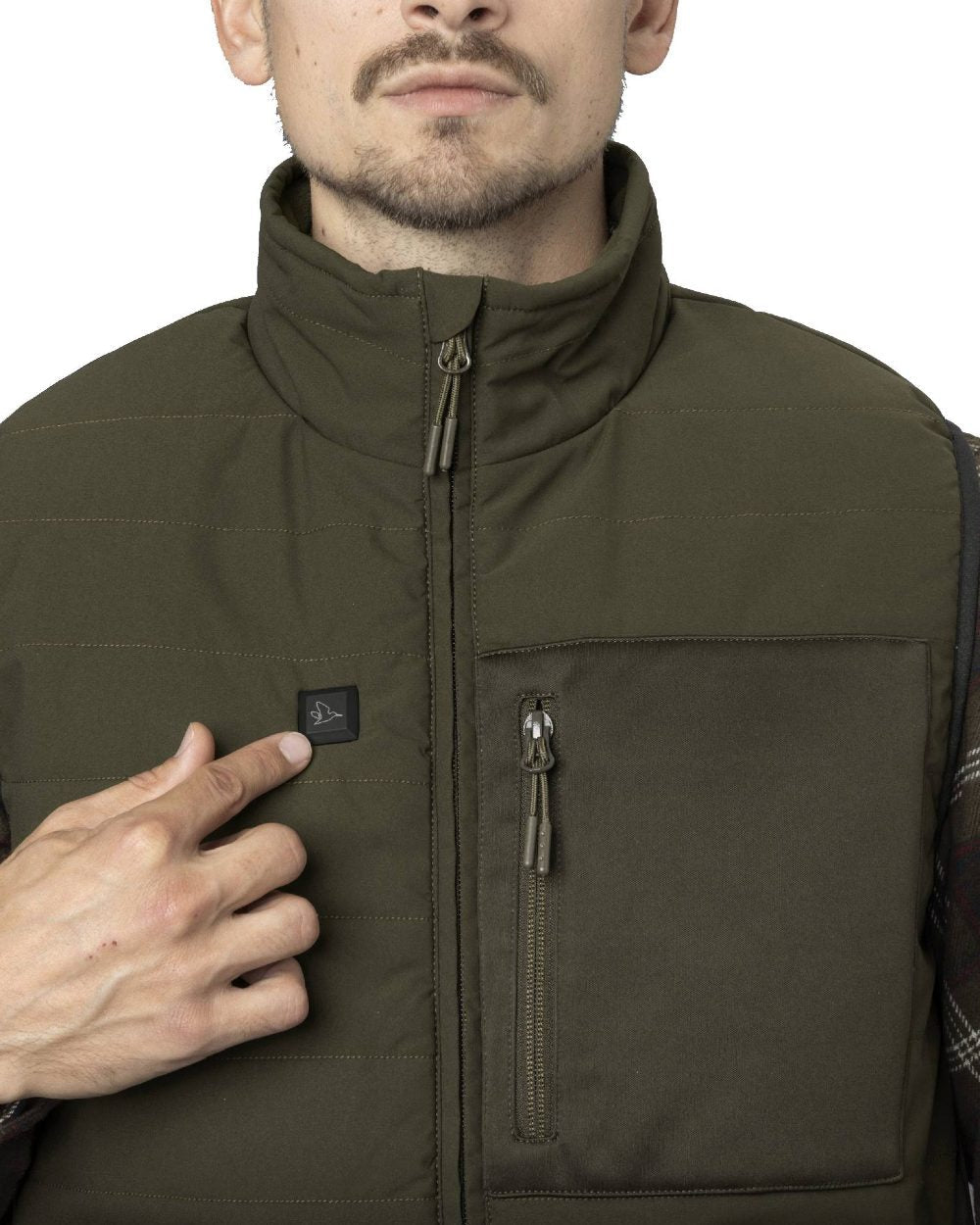 Pine Green Coloured Seeland Celsius Heat Waistcoat on white background 