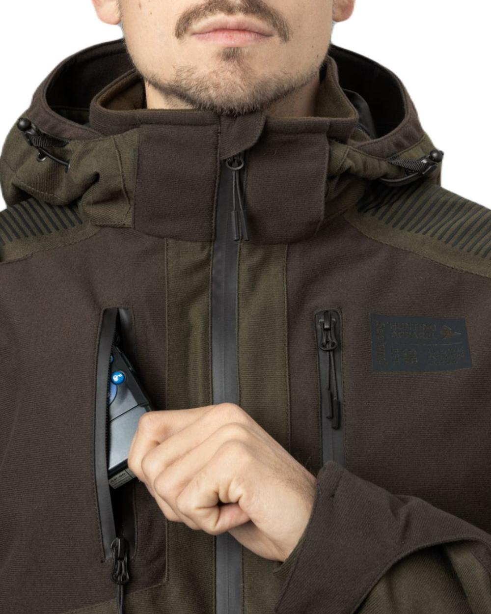 Pine Green Coloured Seeland Chaser Jacket on white background 