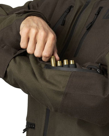 Pine Green Coloured Seeland Chaser Jacket on white background 