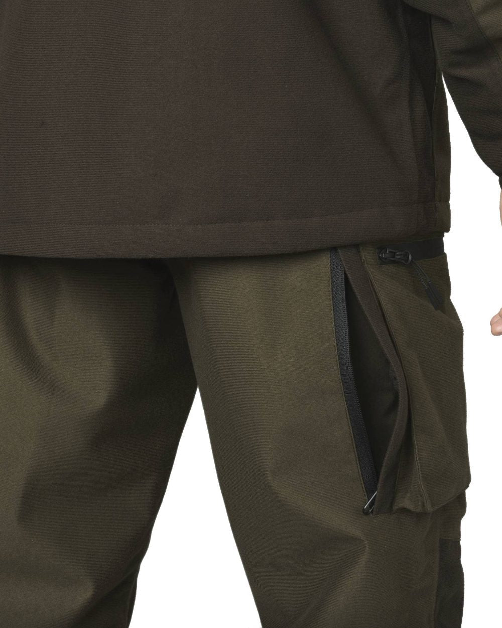 Pine Green Coloured Seeland Chaser Trousers on white background 