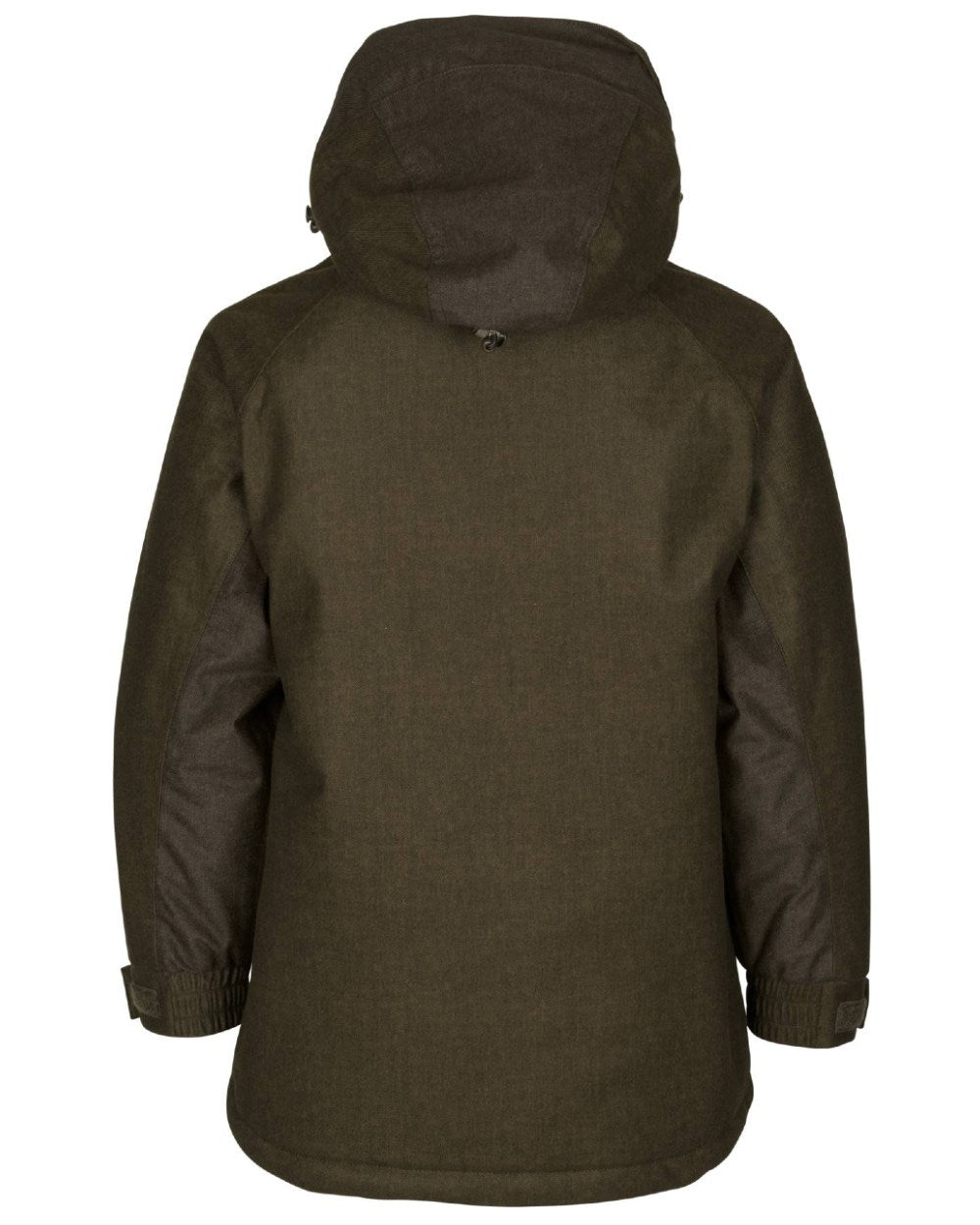Pine Green Melange Coloured Seeland Childrens Avail Jacket on white background 