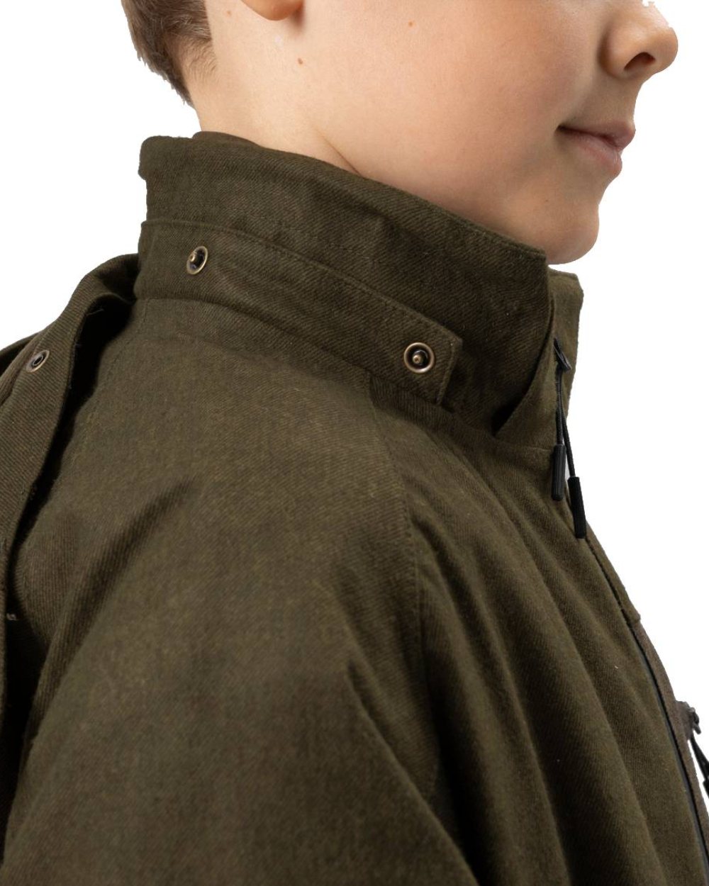 Pine Green Melange Coloured Seeland Childrens Avail Jacket on white background 
