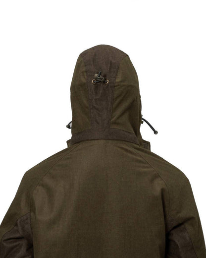 Pine Green Melange Coloured Seeland Childrens Avail Jacket on white background 