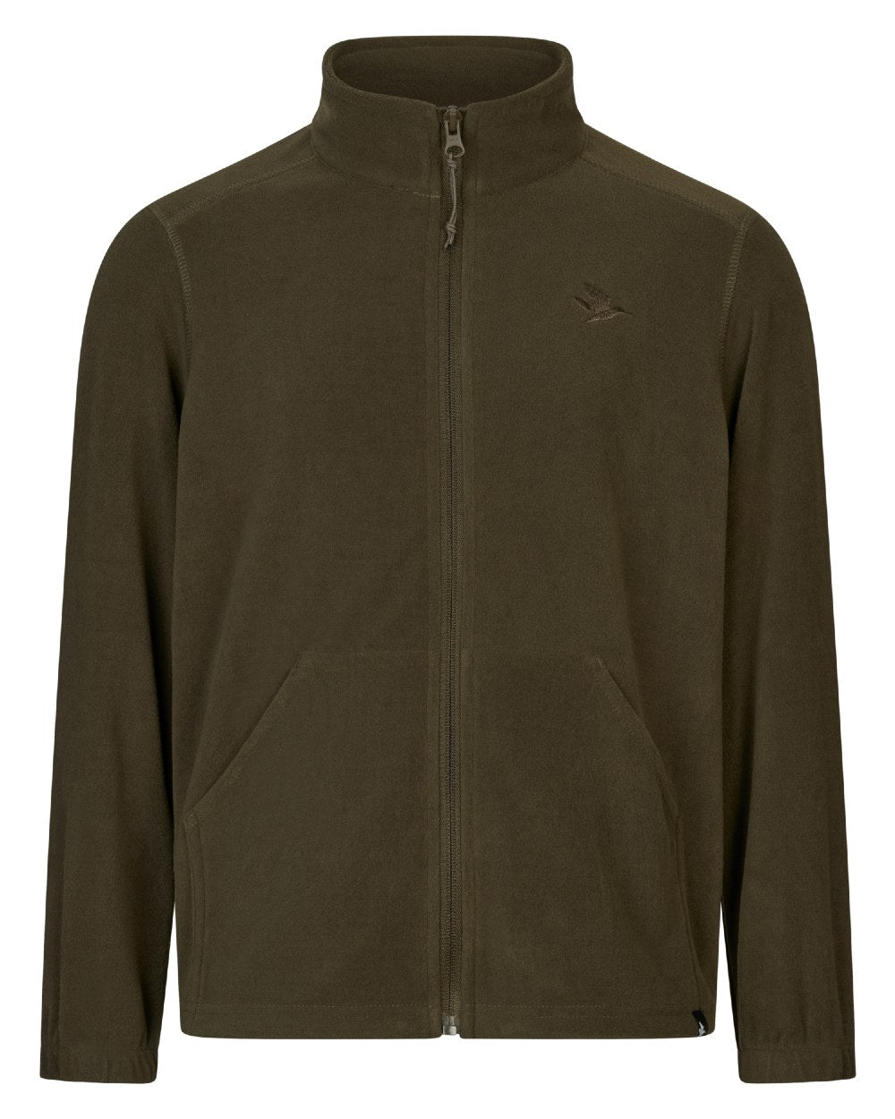 Pine Green Coloured Seeland Childrens Benjamin Fleece on white background 