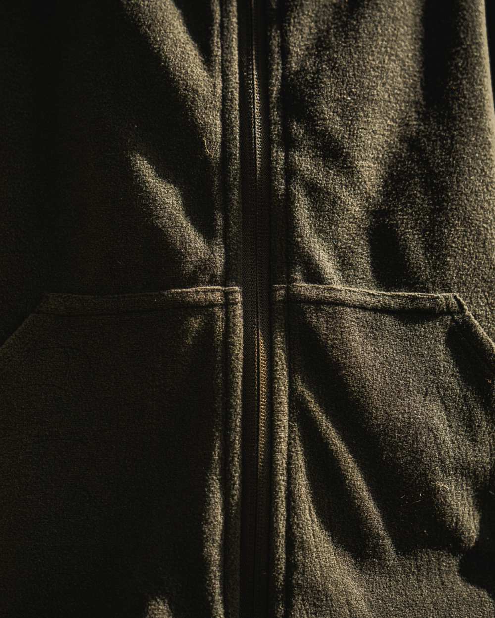 Pine Green Coloured Seeland Childrens Benjamin Fleece on outdoor background 