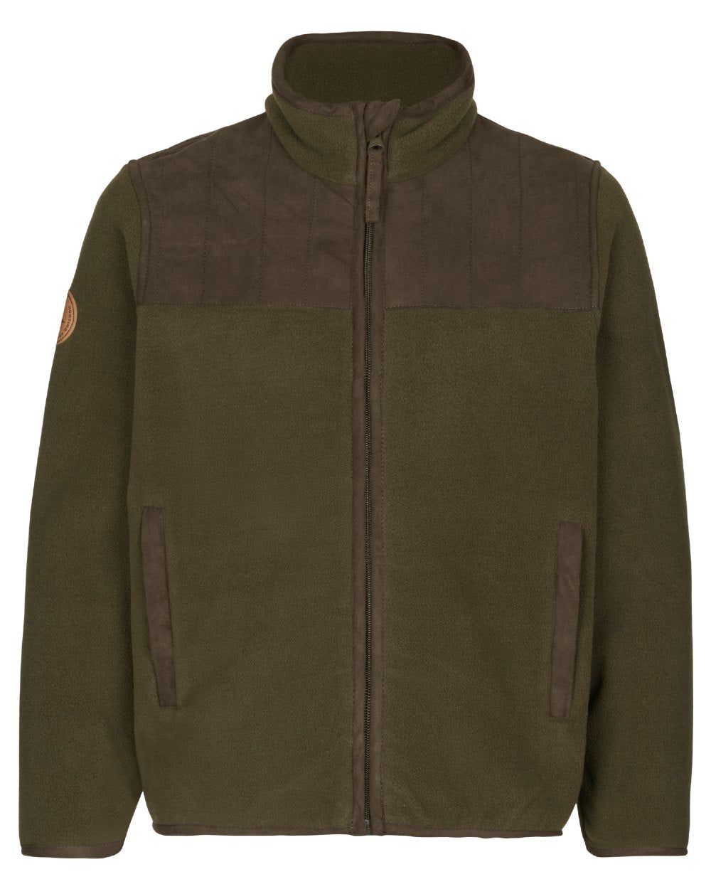 Pine Green Coloured Seeland Childrens Bolt Fleece Jacket on white background 