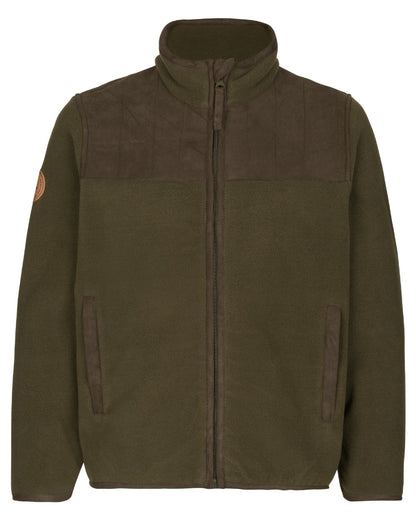 Pine Green Coloured Seeland Childrens Bolt Fleece Jacket on white background 