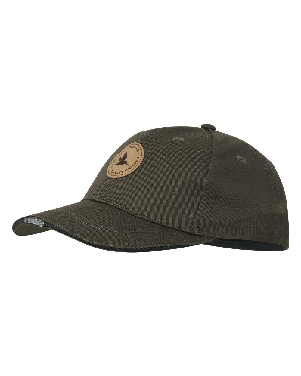 Pine Green coloured Seeland Childrens Skarn LED Junior Cap on white background 