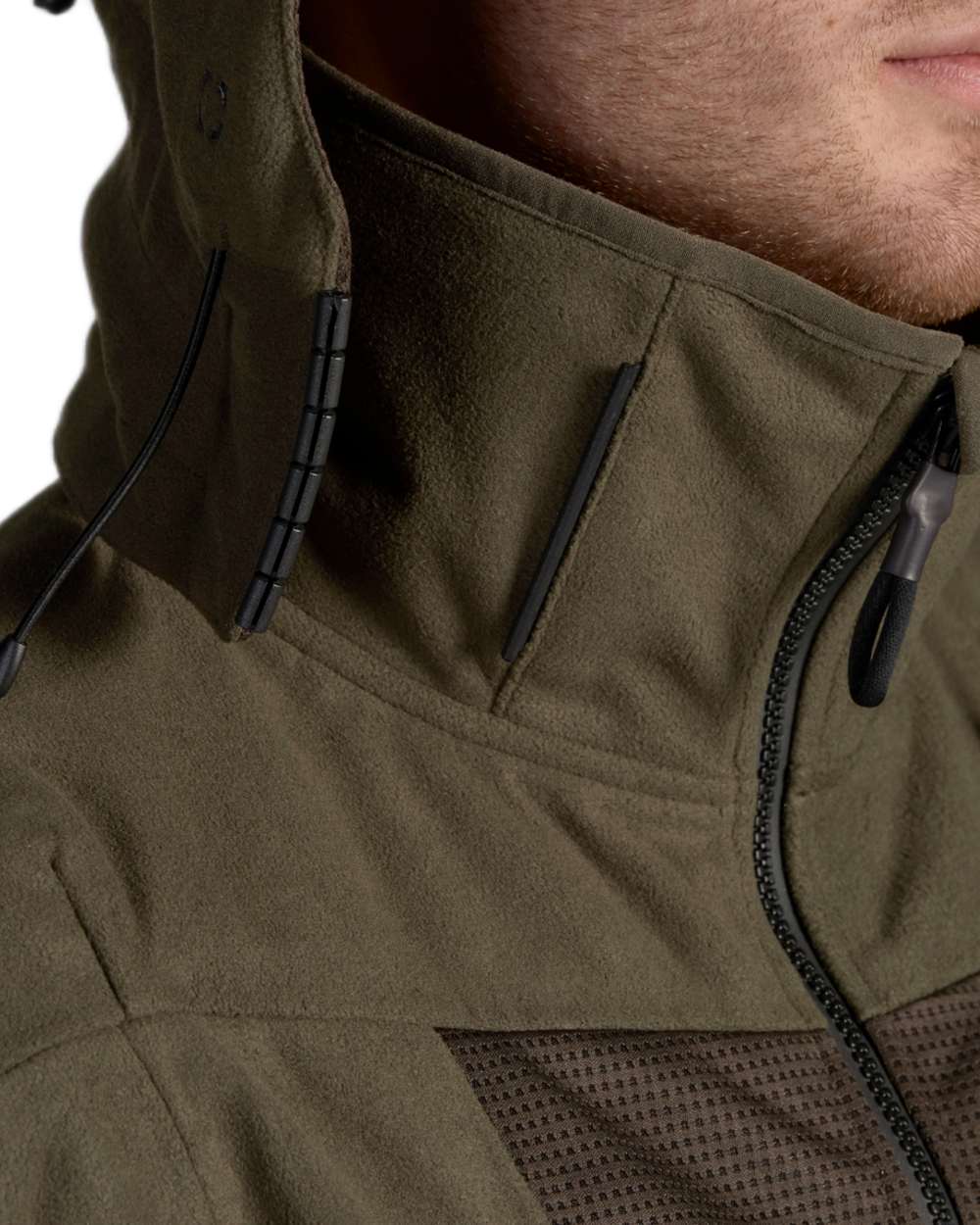 Pine Green Coloured Seeland Climate Hybrid Jacket on white background 