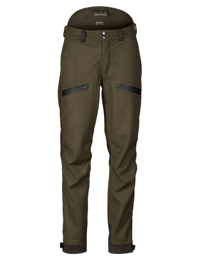 Pine Green Coloured Seeland Climate Hybrid Waterproof Trousers on white background 