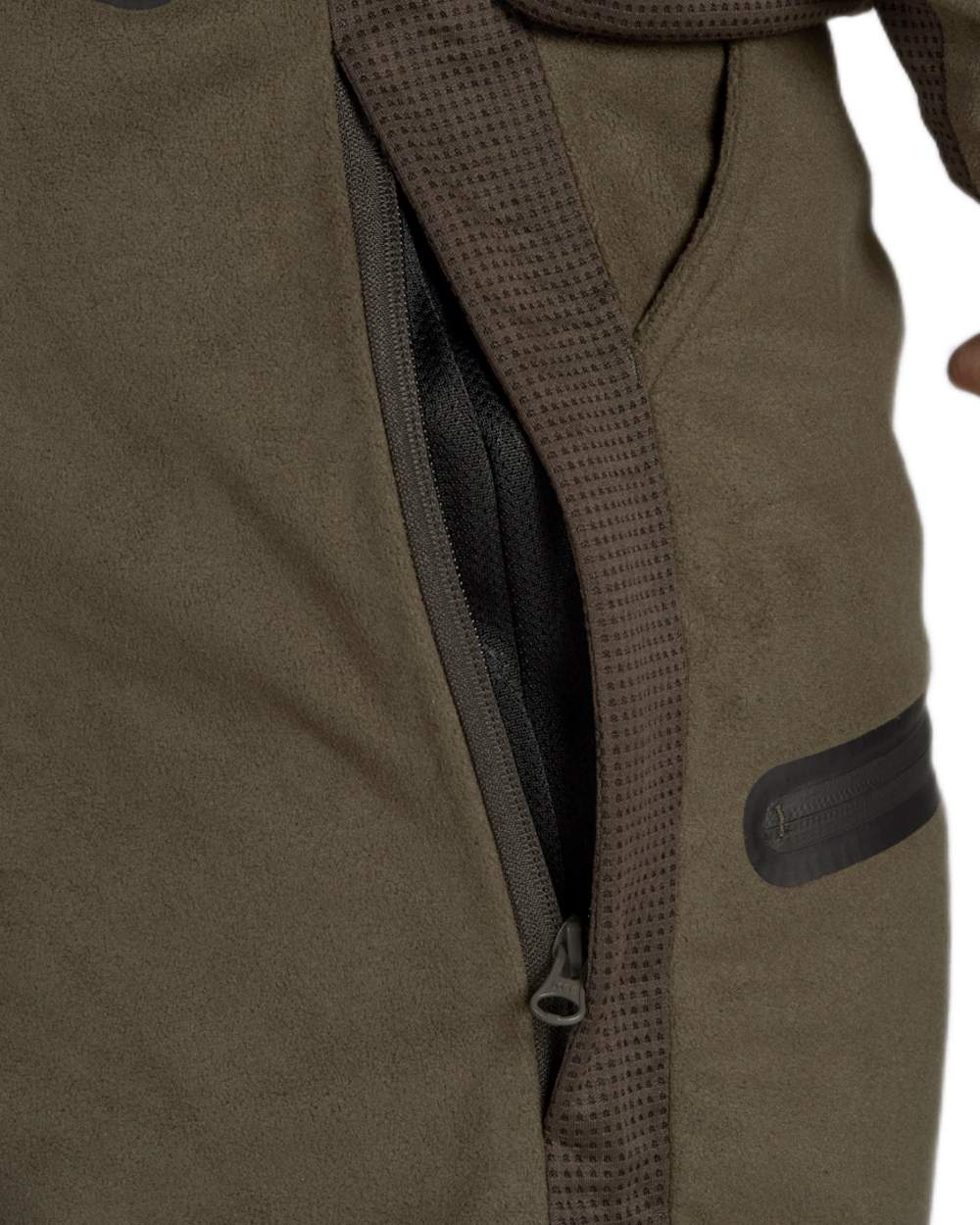 Pine Green Coloured Seeland Climate Hybrid Waterproof Trousers on white background 