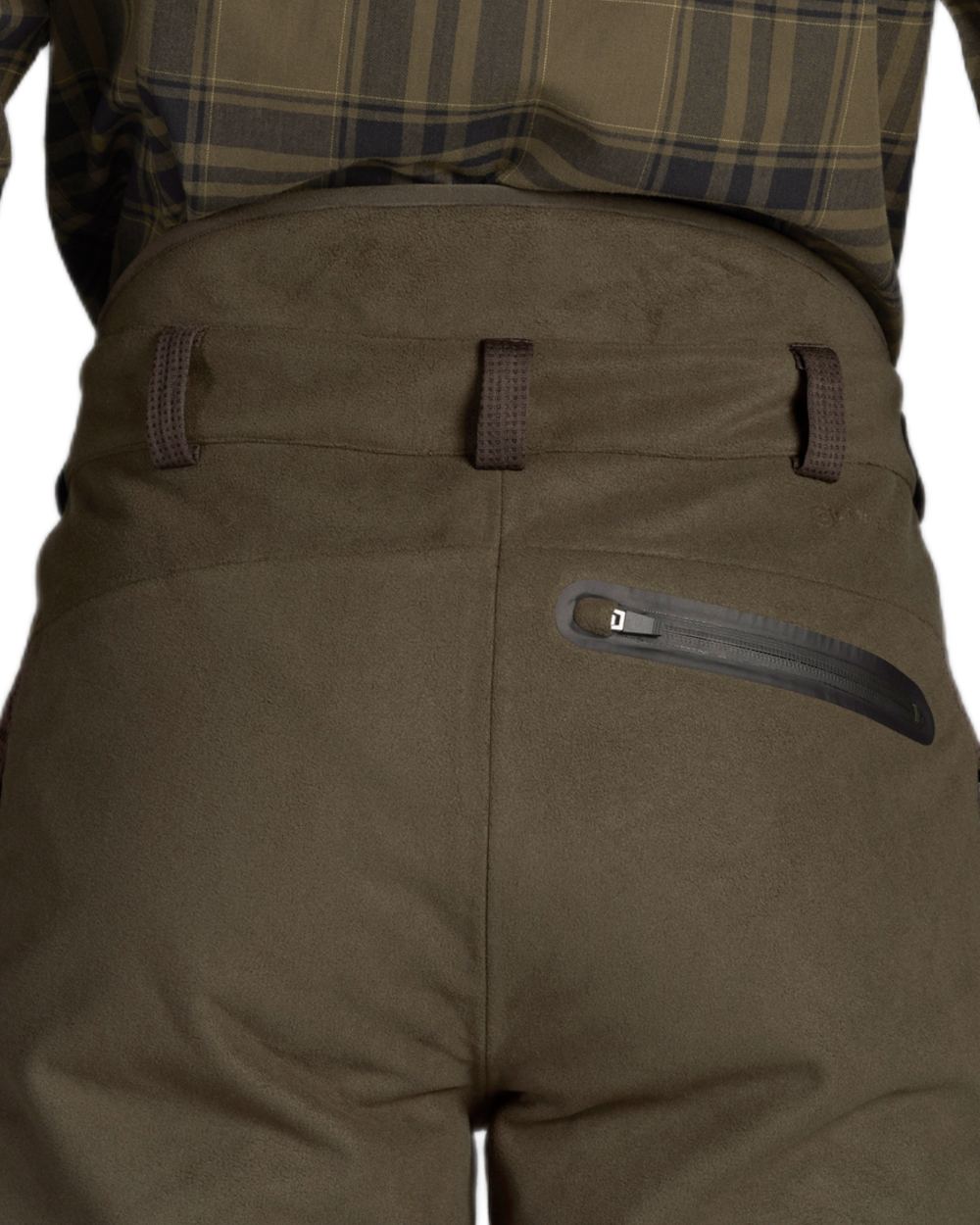 Pine Green Coloured Seeland Climate Hybrid Waterproof Trousers on white background 