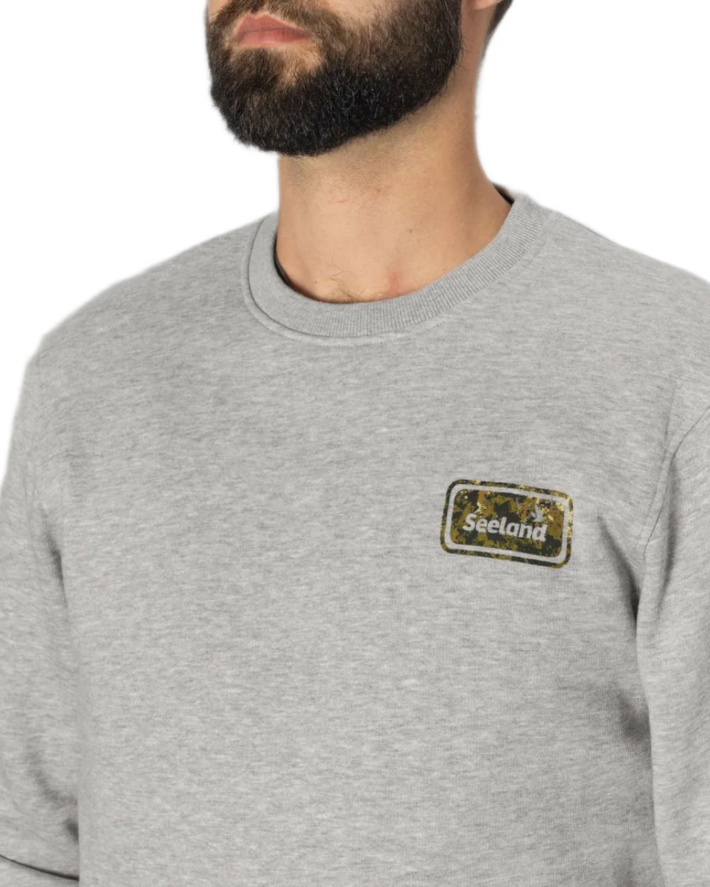 Dark Grey Melange Coloured Seeland Cryo Sweatshirt on white background 
