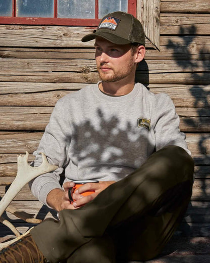 Dark Grey Melange Coloured Seeland Cryo Sweatshirt on outdoor background 