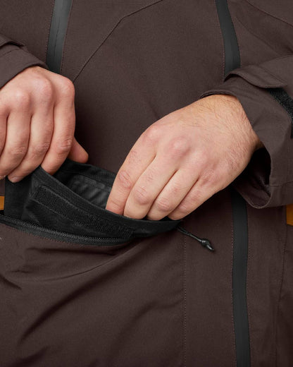 Dark Brown Coloured Seeland Dog Active Jacket on white background 