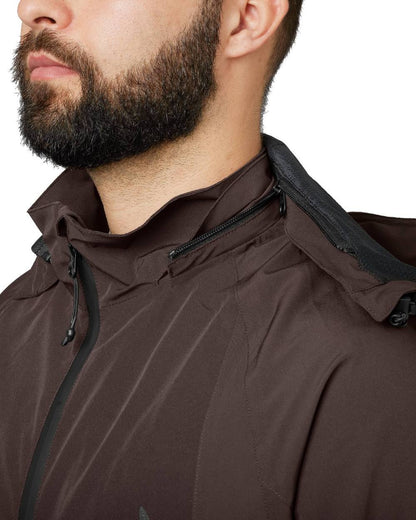 Dark Brown Coloured Seeland Dog Active Jacket on white background 