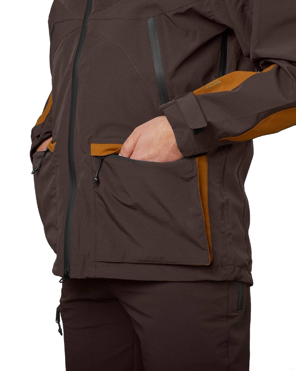 Dark Brown Coloured Seeland Dog Active Jacket on white background 