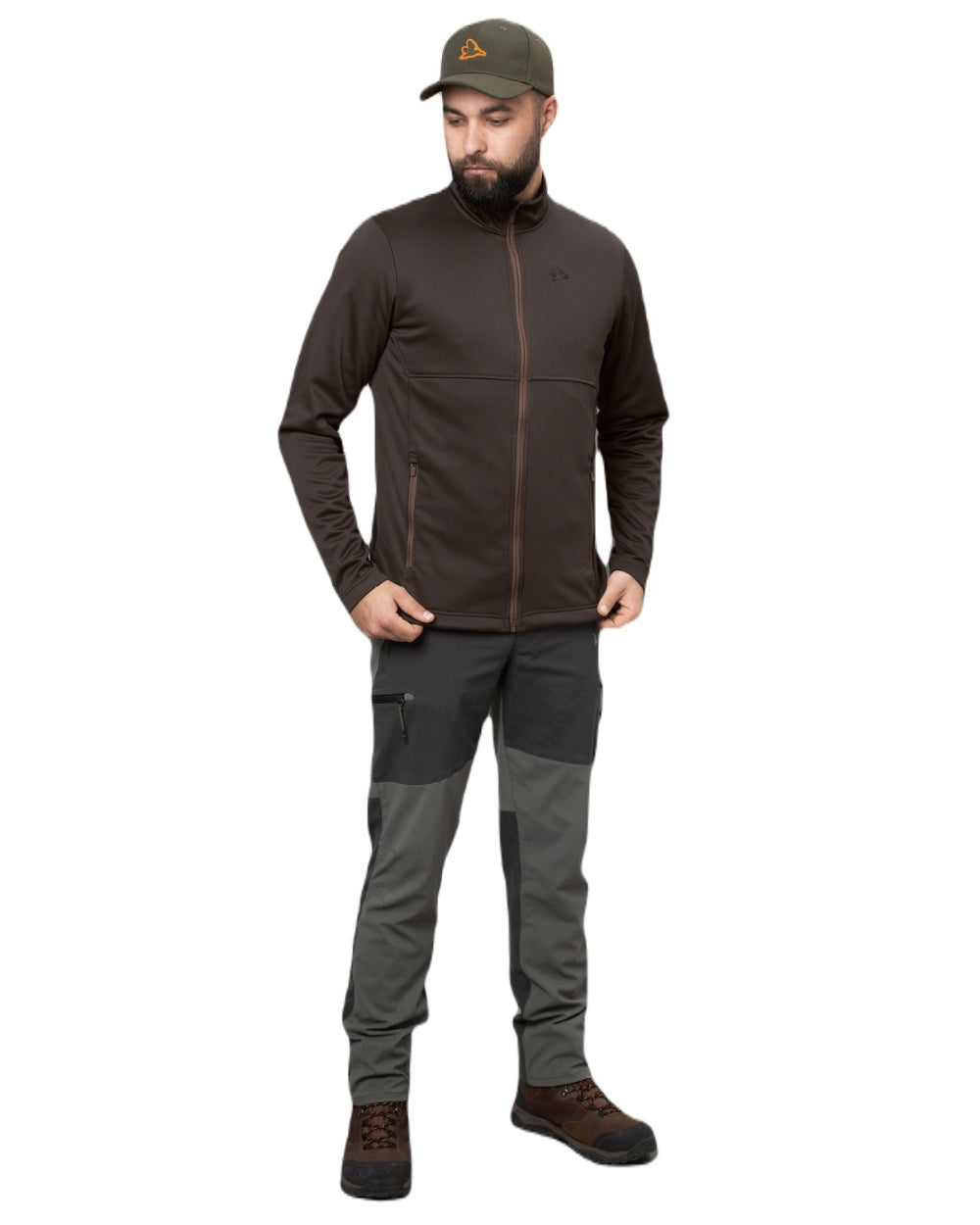 Dark Brown Coloured Seeland Elliot Fleece on white background 